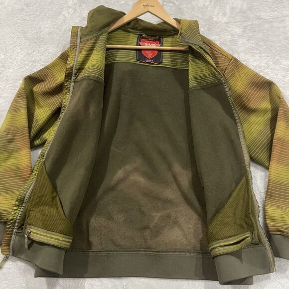 SIMS Snowboarding Full Zip Hooded Jacket Men Large Green Vintage Y2K READ - Picture 3 of 12